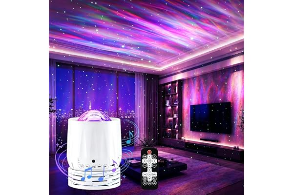 Northern Galaxy Light Aurora Projector,33 Light Effects Night Lights LED | Star Projector for Bedroom with Remote Control,White Noise,Bluetooth Speaker for Bedroom,Party,Holiday Decoration