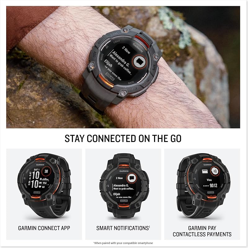 Instinct 3 Solar, 45mm, Smartwatch GPS Ultra Resistente, Black