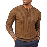 PJ PAUL JONES Mens Sweater Casual Henley Pullover Cable Knitted Sweater