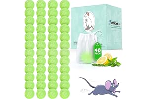 ROTIAH 48 Pack Mouse Rodent Repellent, Peppermint Oil Repellent for Mice Pests Bug Roach Squirrel Rats Spider, Natural Deterrent for Kitchen, Indoor, Outdoor, Can Replace Mouse Traps, Safe for Pets & Family