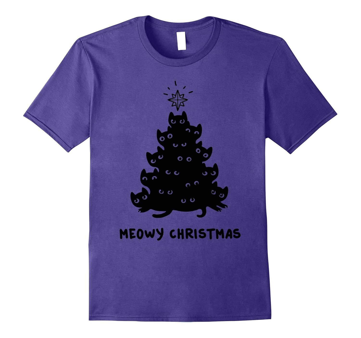 meowy christmas cat funny the gift xmas t-shirt-ANZ