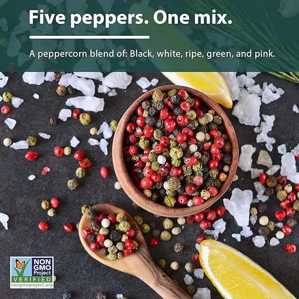 SOEOS RAINBOW PEPPERCORNS, 8OZ (PACK OF 1), NON-GMO, KOSHER, PACKED TO KEEP PEPPERS FRESH, PEPPERCORN FOR GRINDER REFILL, WHOLE PEPPERCORNS