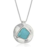 The Sak womens Semi-Precious Irregular Stone Turquoise Pendant Necklace
