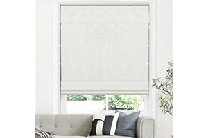 LazBlinds Cordless Roman Shades for Windows, Blackout Room Darkening Thermal Insulated Window Blinds, Lightweight Fabric Blinds for Indoor Windows, 30" W x 60" H, Off White