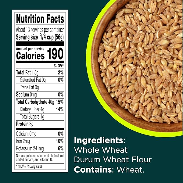 RICESELECT WHOLE GRAIN ORZO RICE-SHAPED PASTA, NON-GMO, KOSHER, 26.5OZ JAR (PACK OF 1)