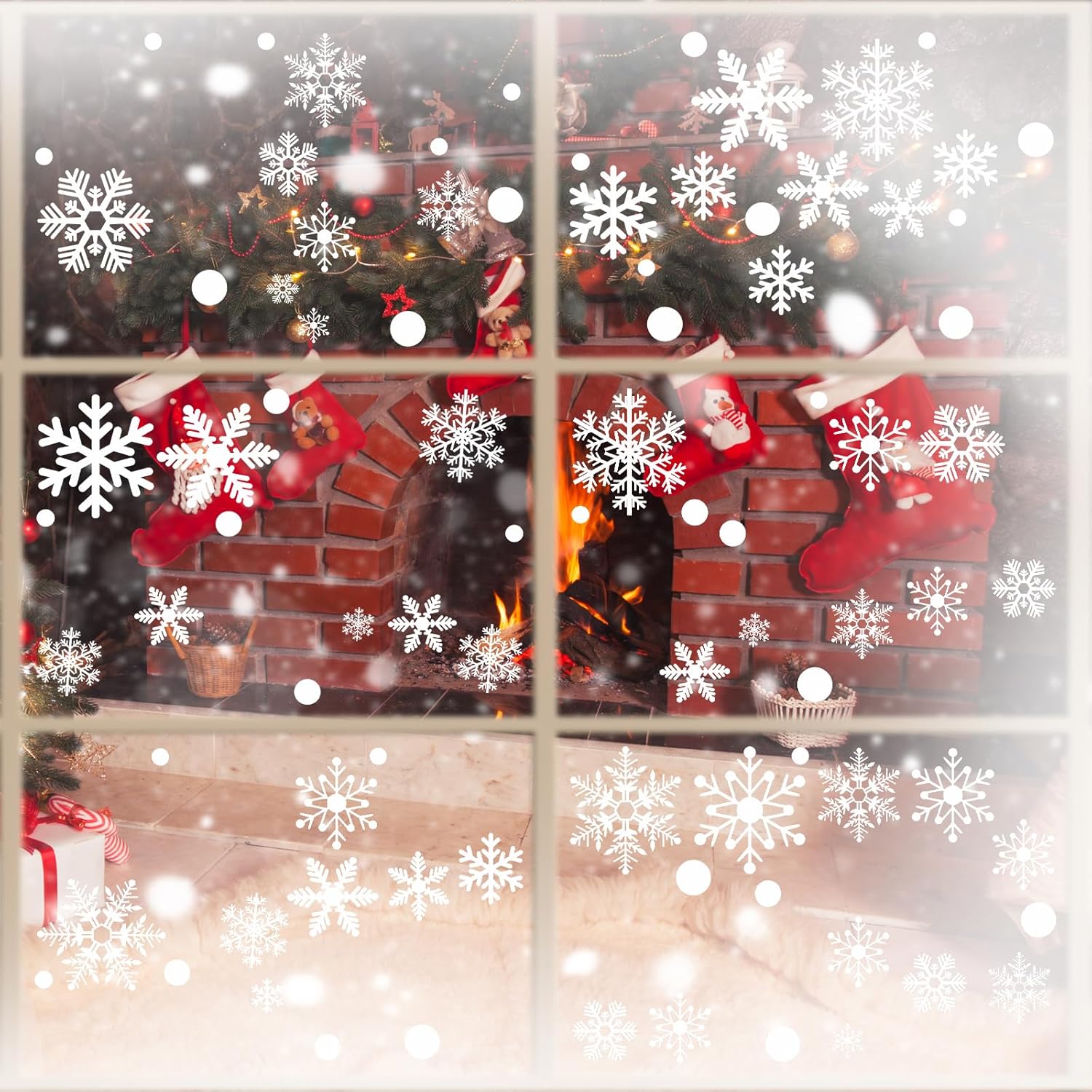 Window Treatments - 321Pcs Snowflake Window Clings for Glass Windows, 9Sheets Winter Window Clings, Christmas Window Stickers for Glass, Christmas Window Decals, Holiday Window Clings, Christmas Window Clings Xmas Office