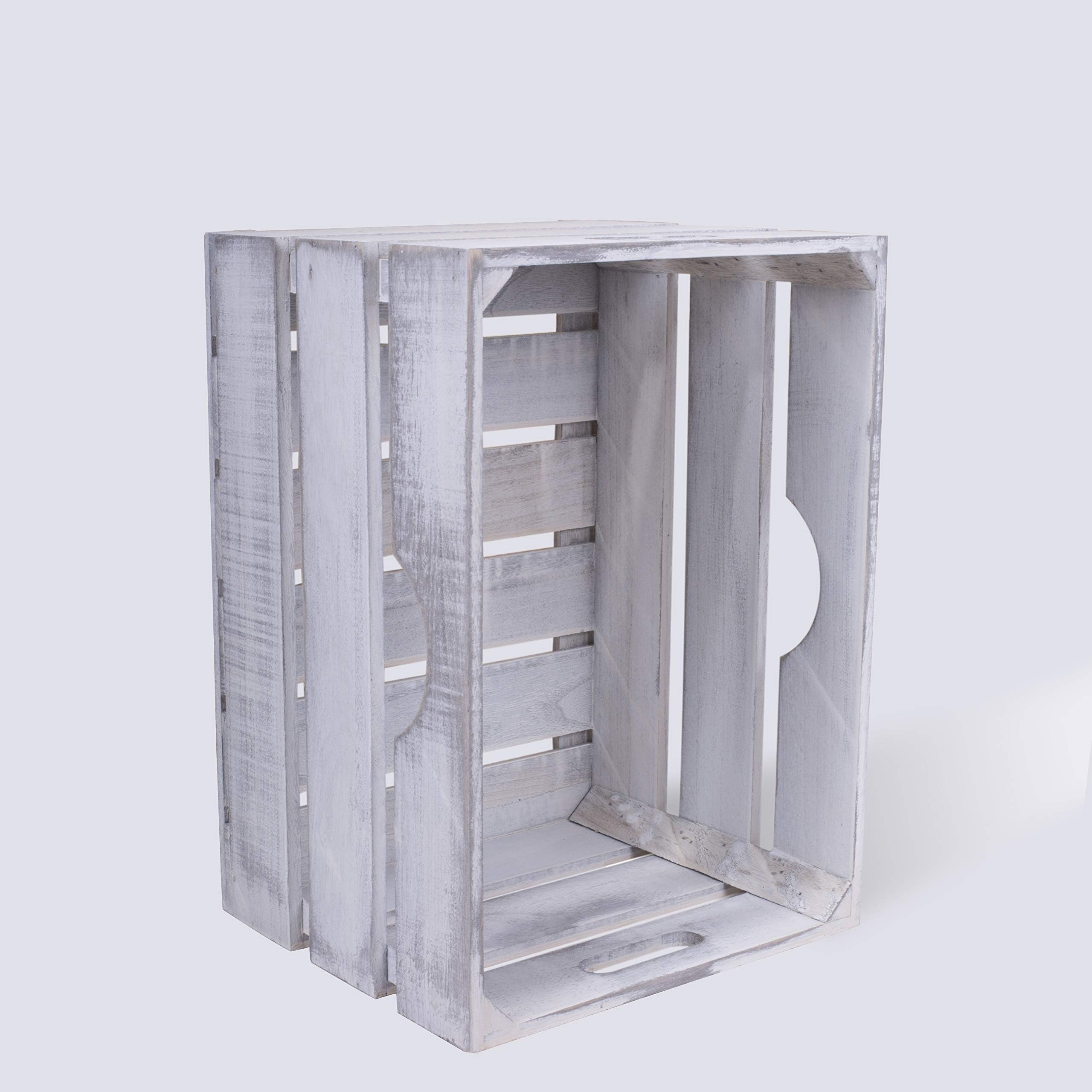 BASIC HOUSE Bulk Vintage Shabby Wooden Crates Storage Box Planter Shelves Shop display (Medium)