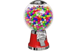 ACKSTAR Big Titan Classic Gumball Machine with 50 Cent Coin Mech & Ball Globe 12" - Commercial Candy Machine for Business with 12-inch Globe, More Capacity for Candy, Gum, Capsule, Bouncy ball - Color RED