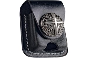 UEMOH Handmade Fliptop Leather Lighter Pouch Holder Case with Pocket Belt Loop