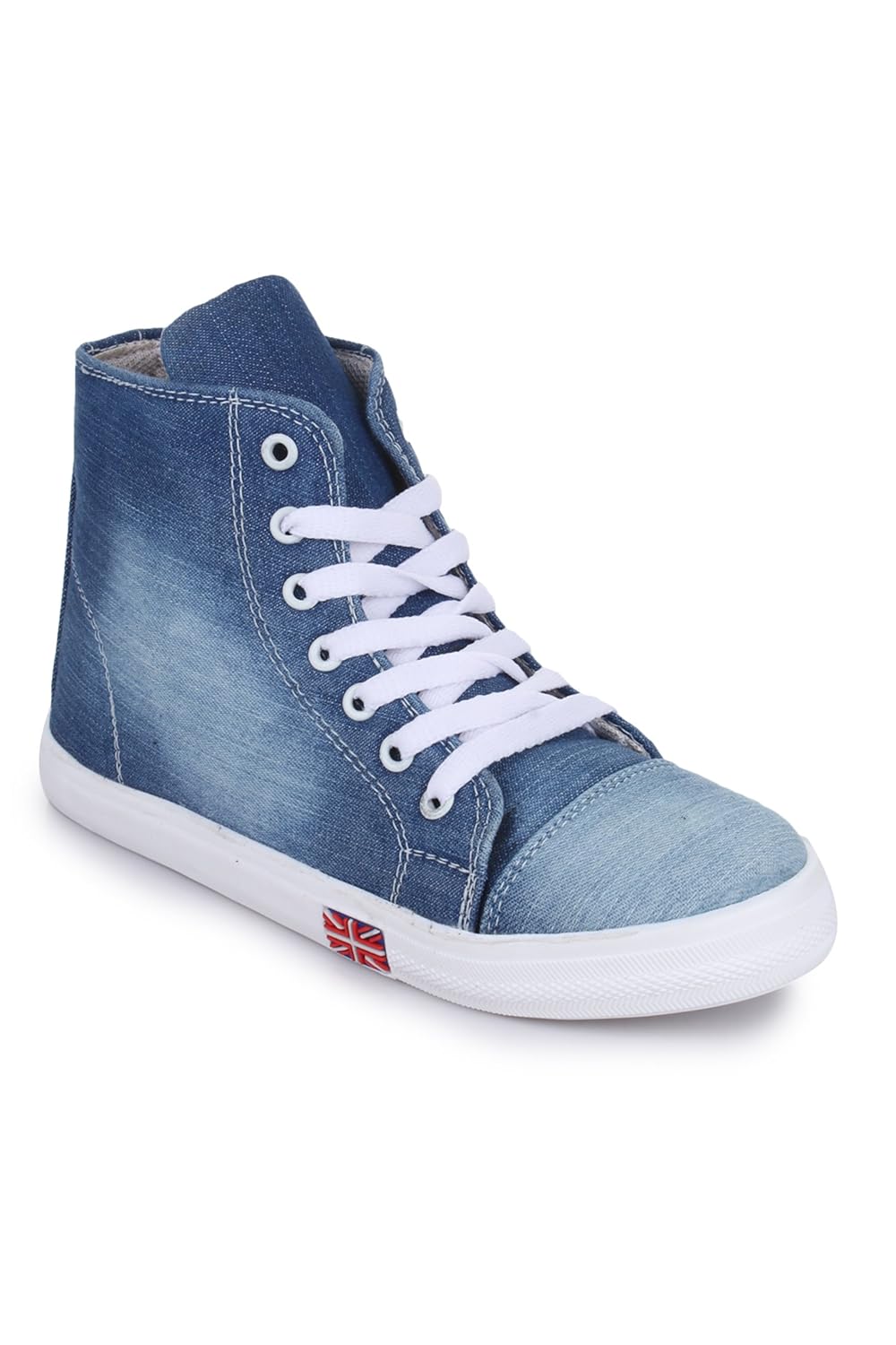la shades ls-1210,high ankle blue denim casual shoes for women