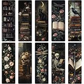 Wxiben 20 Pcs Dark Romance Bookmarks Gothic Flower Book Page Marks | Double-Sided Print, Sturdy & Waterproof Book Markers, Gi