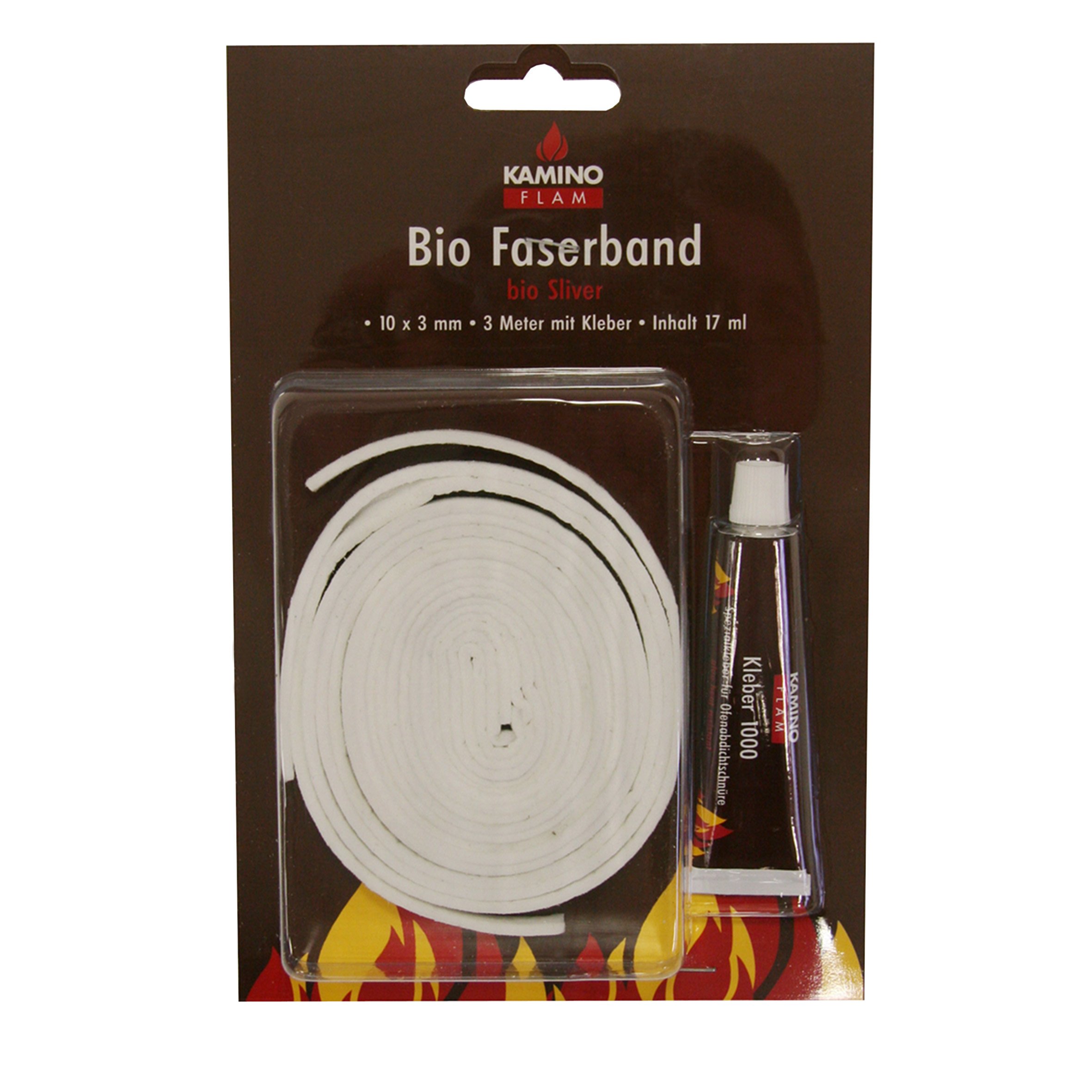 KaminoFlam Bio Stove Door Gasket with 17 ml Adhesive, Asbestosfree