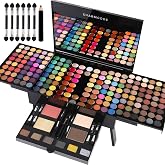 CHARMCODE 190 Colors Cosmetic Make up Palette Set Kit Combination with Eyeshadow Facial Blusher Eyebrow Powder Face Concealer Powder Eyeliner Pencil A Mirror All-in-One Makeup Gift Sets For Women