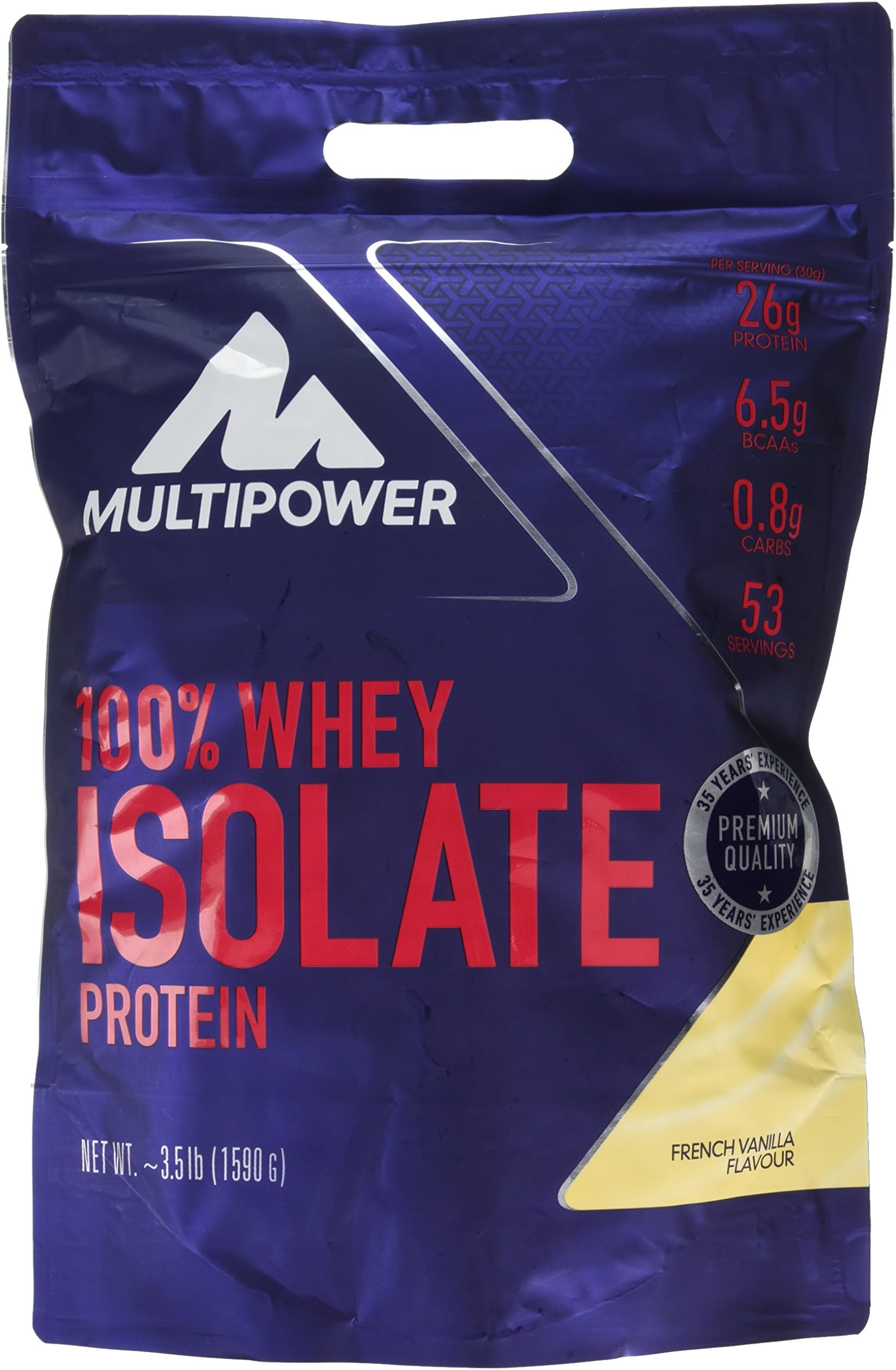 Multipower 1590 g Vanilla 100 Percent Whey Isolate Protein Powder