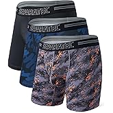Separatec Dual Pouch Underwear for Men Moisture Wicking Men's Boxer Briefs with Ball Pouch, Printed Underwear 3 or 5 Pack