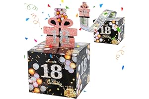 Birthday Money Pull Box - 18th Gift for Girls Boys, Cash Box, Funny Ideas for Sons/Friends, 18 Year Old Decorations
