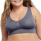 Hanes Women's Just My Size Seamless Bralette, Pure Comfort Light Support Pullover Bra, Plus Sizes