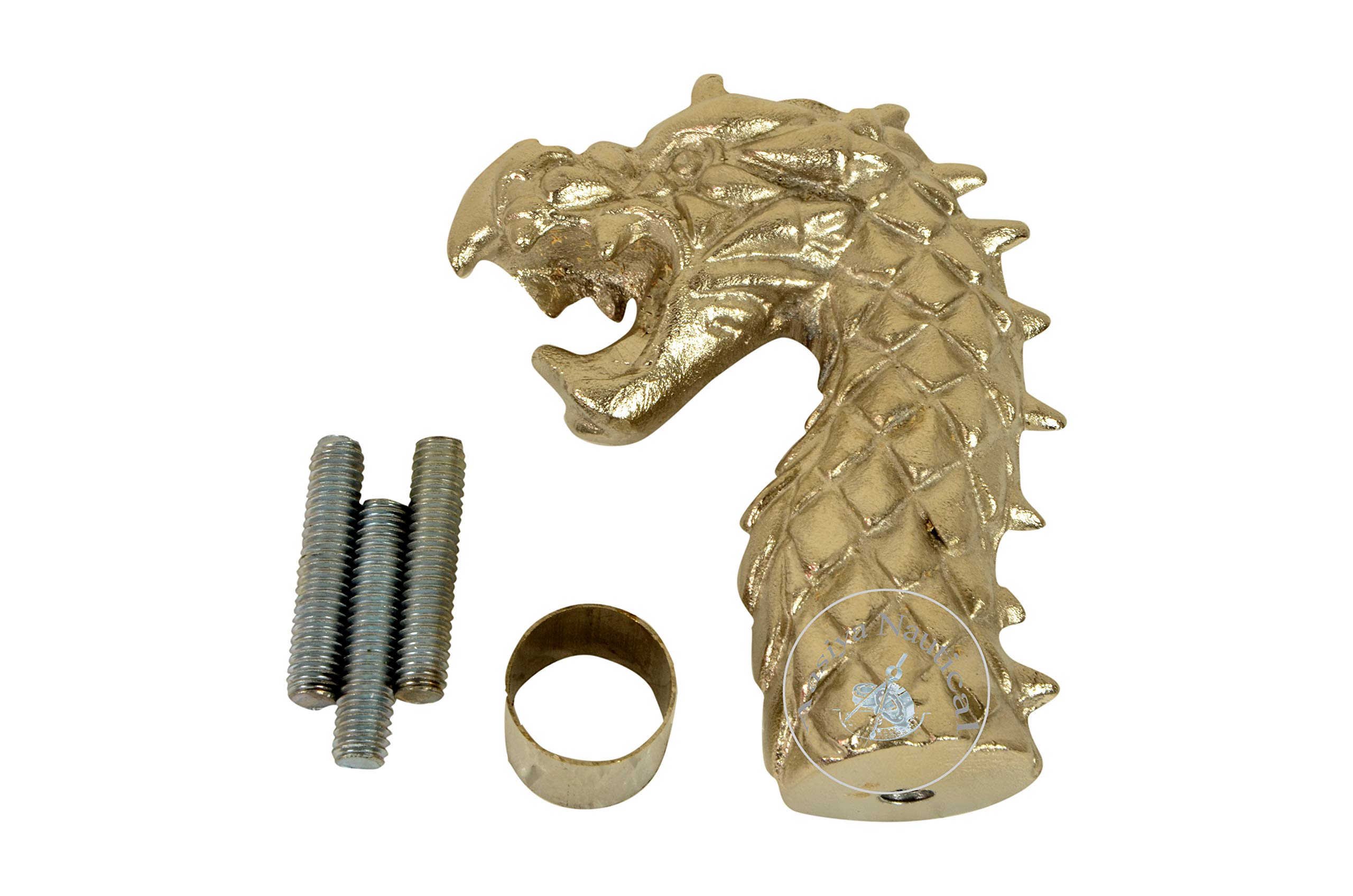 aasiya nautical Designer Aluminum Dragon Handle Silver Finishing Victorian Cane Wooden Walking Stick an