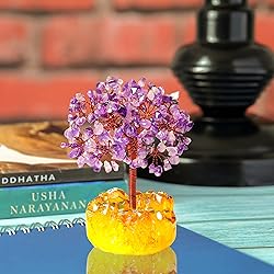 YATSKIA Amethyst Healing Crystals Copper Money Tree