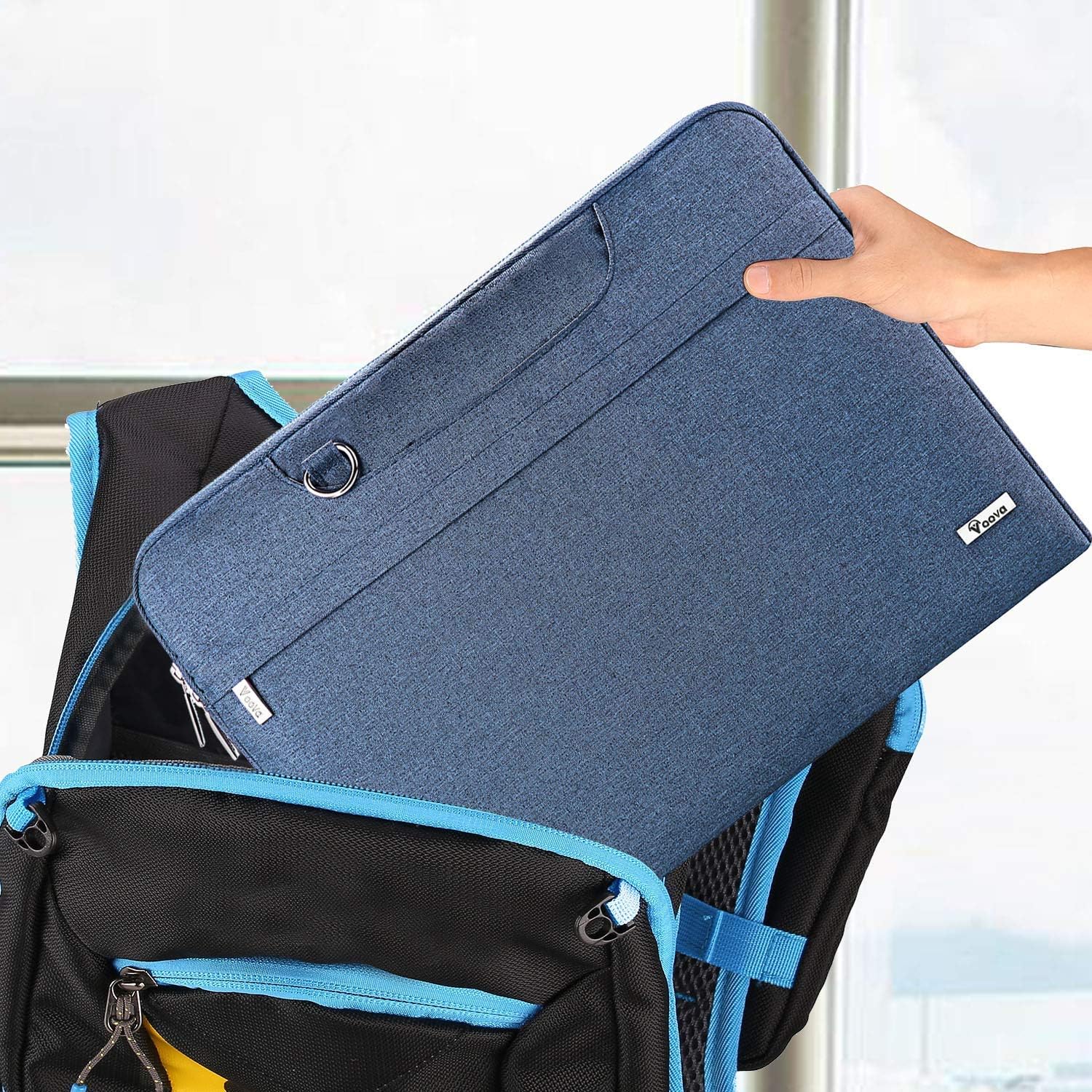 V Voova Laptop Bag Sleeve 14 15 15.6 inch with Shoulder Strap,Slim Computer Carrying Case Cover Compatible with MacBook Pro 16,HP 15.6,Dell Inspiron 15 3000,Acer Chromebook 14,2021 Asus Rog,Blue: Computers & Accessories