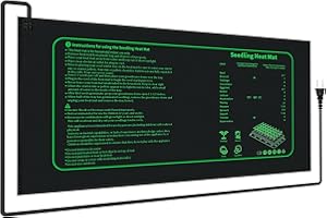 LOCONHA Seedling Heat Mat for Seed Starting,10" x 20.75" Waterproof Heating Pad for Indoor Plants Germination (Black 1 Pack)