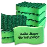 Debbie Meyer GeniusSponges - 8-Pack Kitchen Sponges for Washing Dishes | Built-In Odor Blocking Properties, Dual-Sided Non-Scratch Scrubber Highly Absorbent for Glassware &amp; Cookware Made in USA