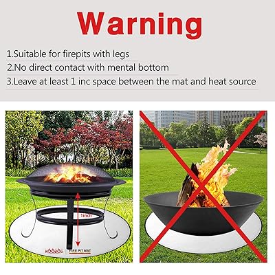Buy Kooboe Fire Pit Mat For Deck 24 Round Double Side Fire Pit Pad Fireproof Mat Deck Protector Pad For Patio Lawn Grill Mats For Outdoor Grill Deck Protector Online