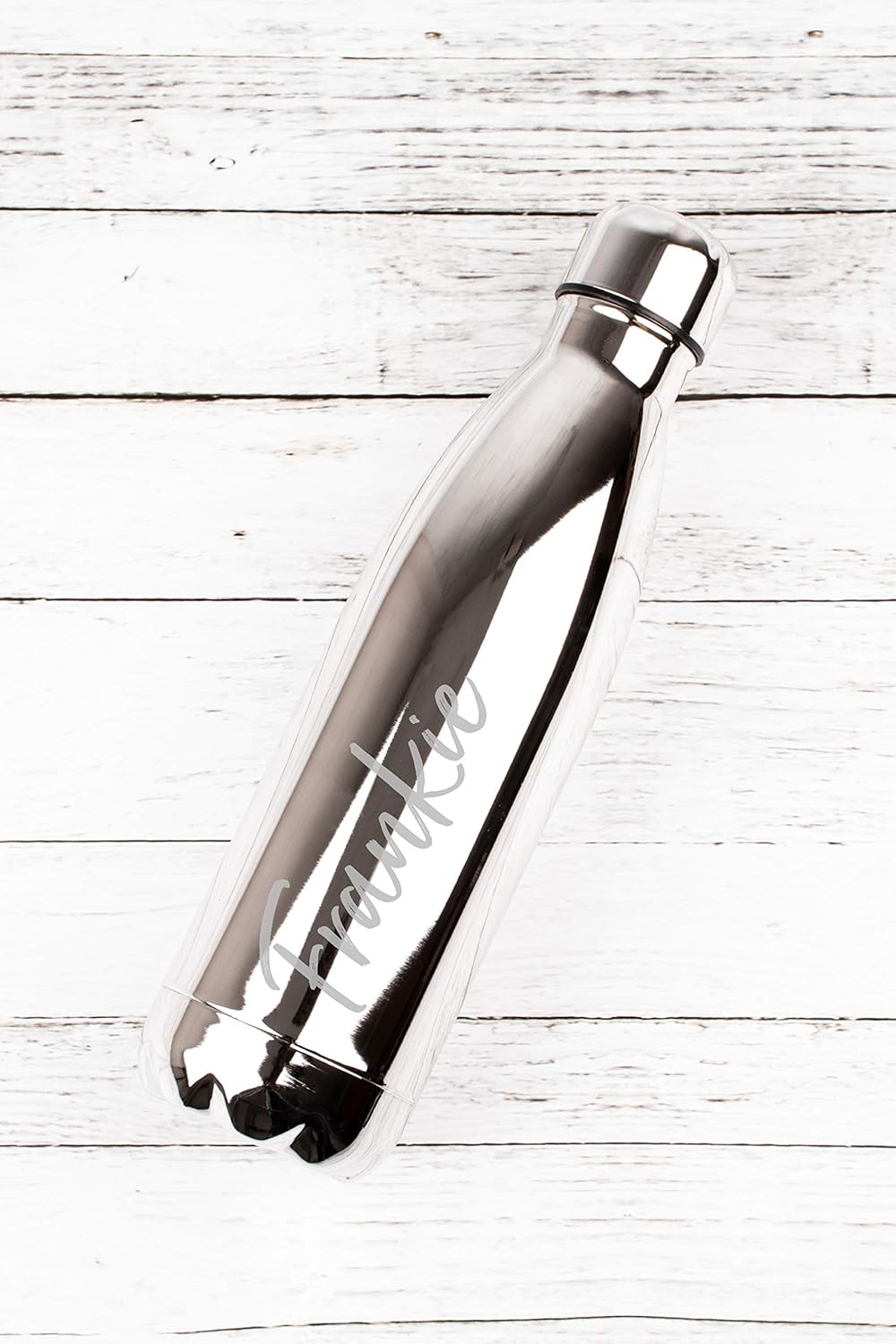 Personalised Metallic Silver Water Bottle Amazon.co.uk Kitchen & Home
