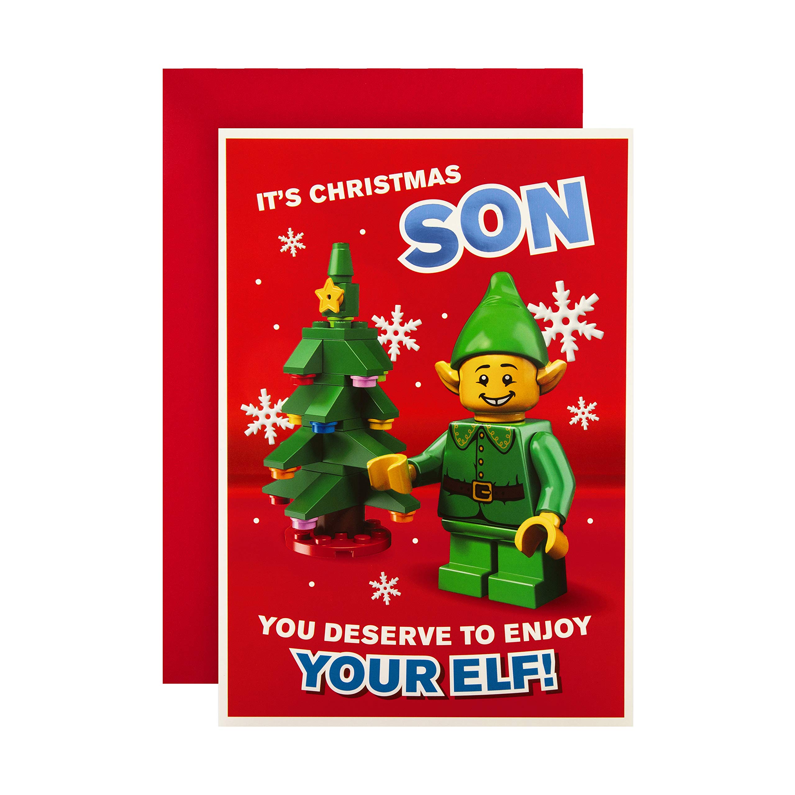 Hallmark Christmas Card for Son - Contemporary Lego Design