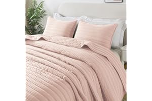 ROARINGWILD Pink King Size Quilt Bedding Sets with Pillow Shams, Mustard Lightweight Soft Bedspread Coverlet, Quilted Blanket Thin Comforter Bed Cover for All Season, 3 Pieces, 104x90 inches