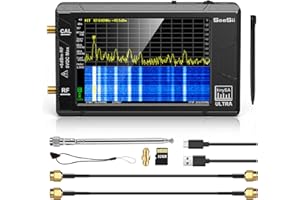 SeeSii TinySA Ultra+ ZS406 Spectrum Analyzer, 4.0 Inch 100kHz to 5.4GHz Handheld Tiny Frequency Analyzer with 32Gb Card, 2-in-1 Signal Generator MF/HF/VHF UHF Input,V0.4.6.1,2025 Upgraded