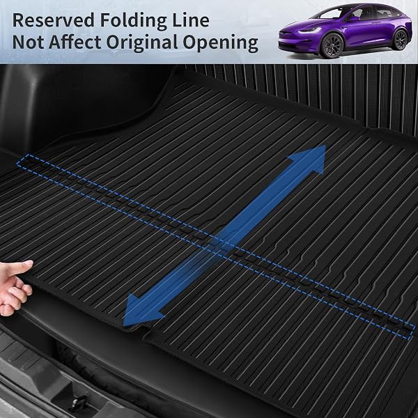 TSLDRV FLOOR MATS FOR TESLA MODEL X 5 SEATER 2026 2025 2024 2023 ALL WEATHER MODEL X FLOOR MATS FOR TESLA MODEL X ACCESSORIES 2026 2025 2024 2023 TPE BACK SEAT COVER TRUNK FRUNK MAT BLUE