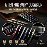Scriveiner Black Green Rollerball Pen with Schmidt Refill and Chrome Trim view 6