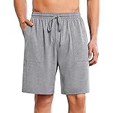 Ekouaer Men's Pajama Shorts Cotton Lounge Sleep Shorts Elastic Waist Sleepwear Pants with Pockets