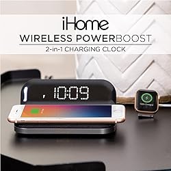 iHome Wireless Charger with Alarm Clock and USB
