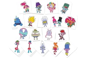 TATTOOFUN Singing Doll Band Temporary Tattoos | 54 Pack | Kids Party Favors | Skin Safe | MADE IN THE USA | Removable