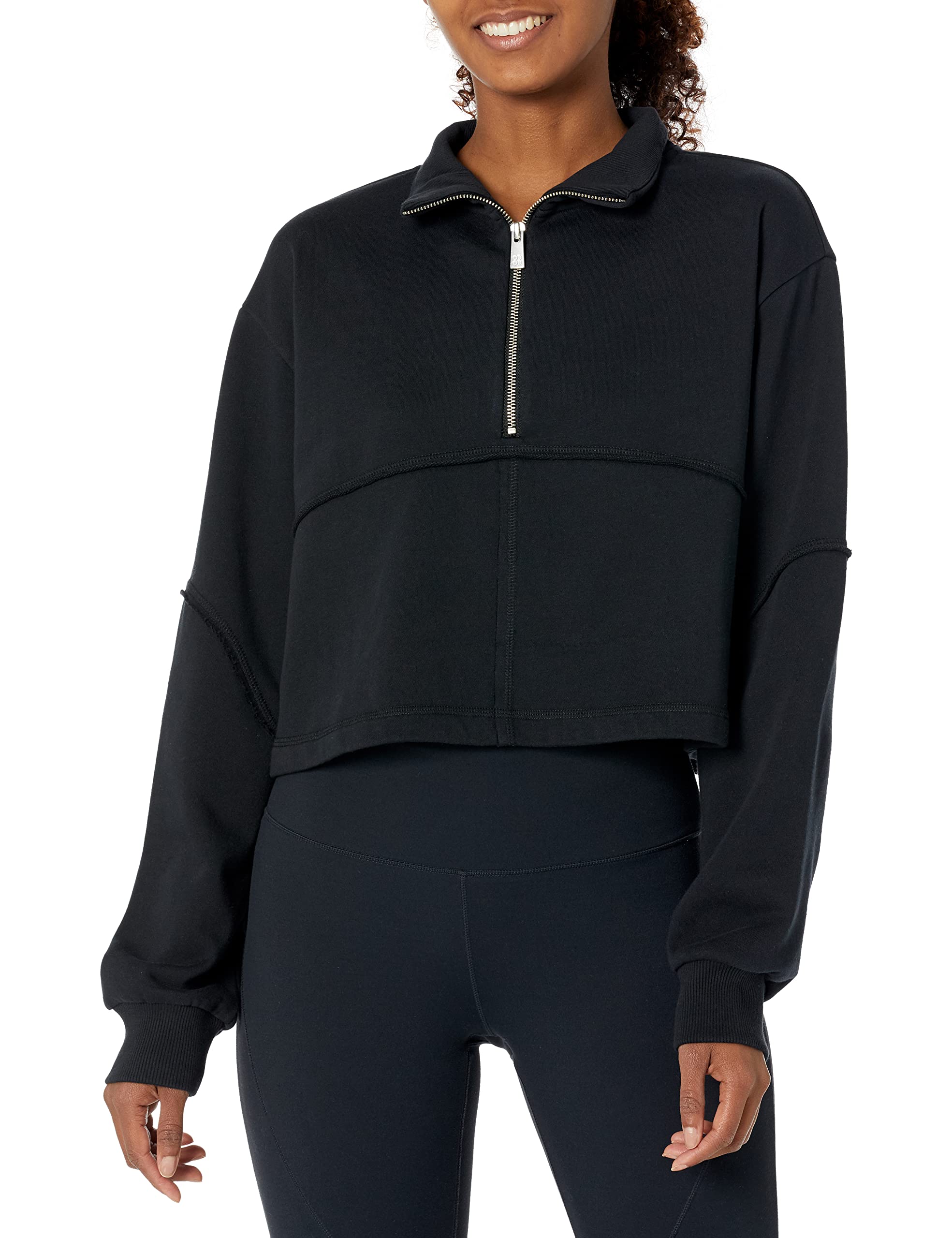 Sweaty Betty Women’s REVIVE LOUNGE HALF ZIP PULLOVER SWEATSHIRT Black