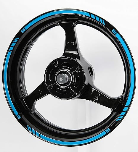 Amazon Axxl バイク用 17インチ カスタムリムステッカー Std1ストライプ スカイブルー B 81 Skyblue リムステッカー 車 バイク