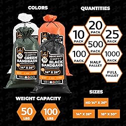 Xpose Safety Heavy Duty Sand Bags with Tie Strings