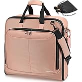 TONRUYN Travel Garment Bag Carry on Suit Bag for Women 51'' Waterproof Garment Bags Dress Bag for Travel Business Hanging Suitcase Luggage Bag with Shoulder Strap free shoe bag Fit 15.6'' Laptop, Pink