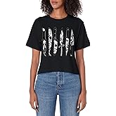 Horror Movie Characters in Knives, Funny Halloween Films Women's Crop Top