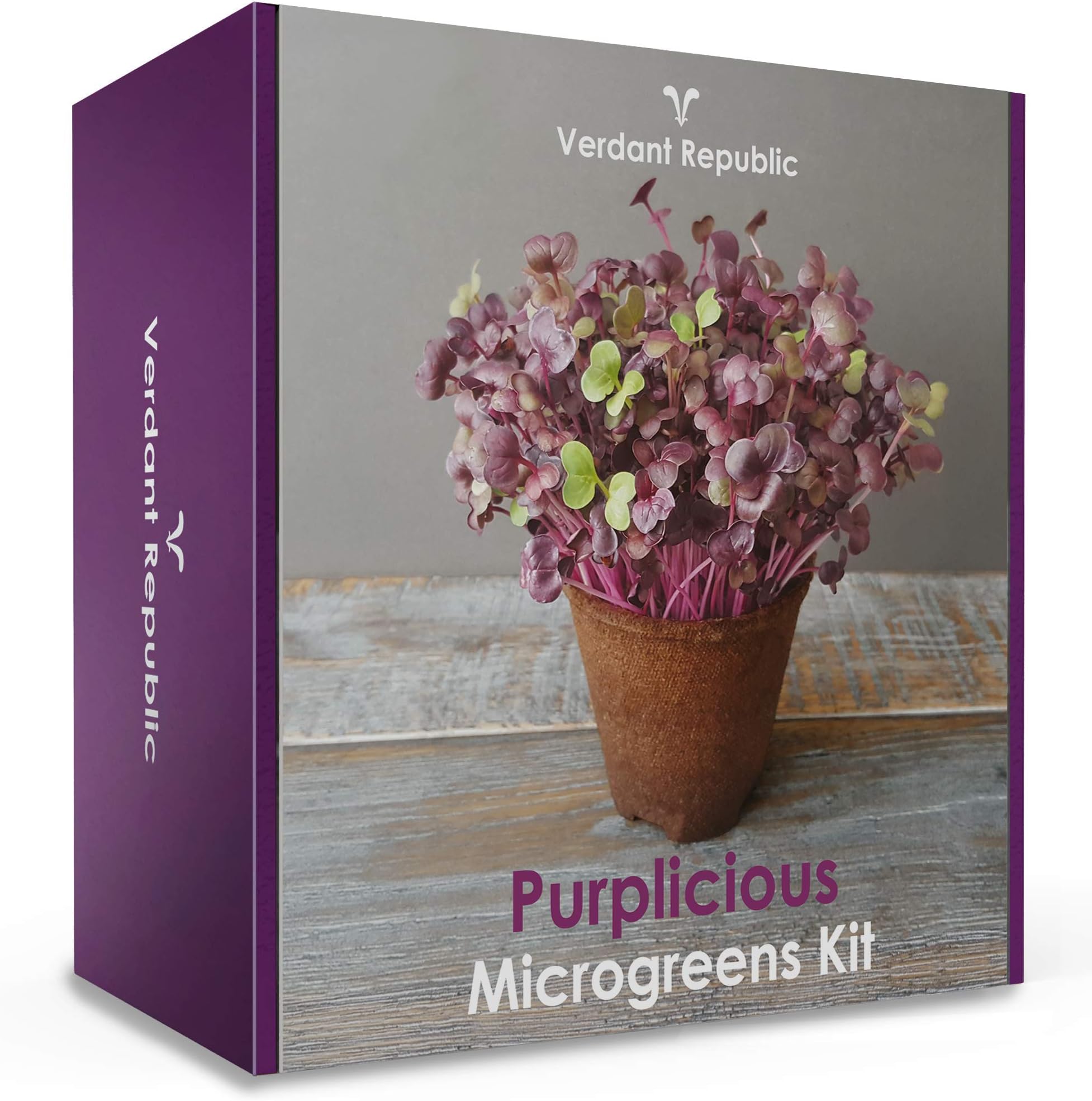 Grow Your Own SUPERFOOD - PURPLICIOUS MICROGREENS KIT | 5 Vegetable Varieties | Healthy Sprouting Seeds Gardening Set | Bigger Pots & Easy-to-Grow | High Success Rate, Harvest in 2 Weeks