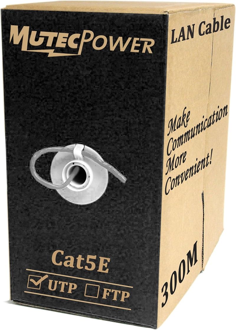 MutecPower Cat5e 300M CCA Ethernet Cable RJ45 Indoor Networking Patch Lead