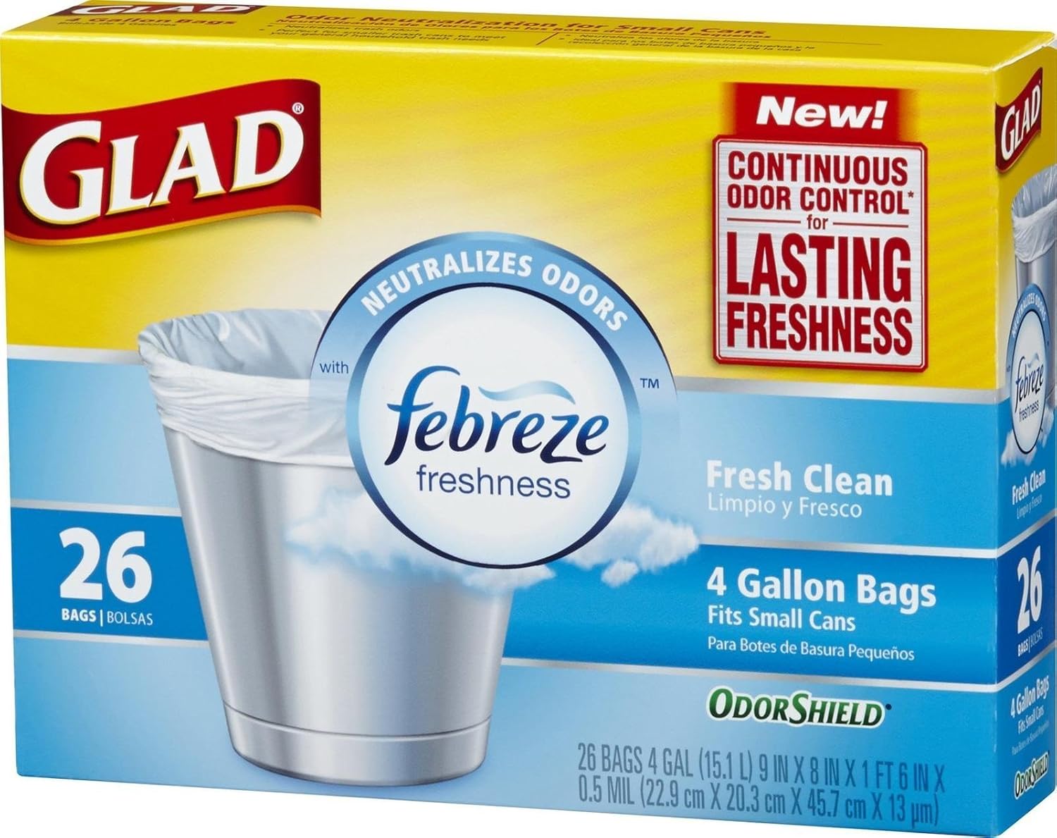 Best Glad Small Kitchen Garbage Bags 4 Gal