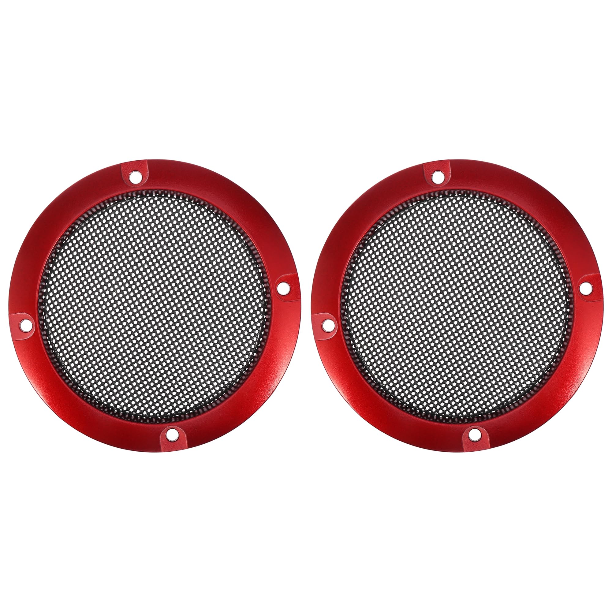 X AUTOHAUX 2pcs 3" Red Car Audio Speaker Cover Mesh Subwoofer Grill Guard