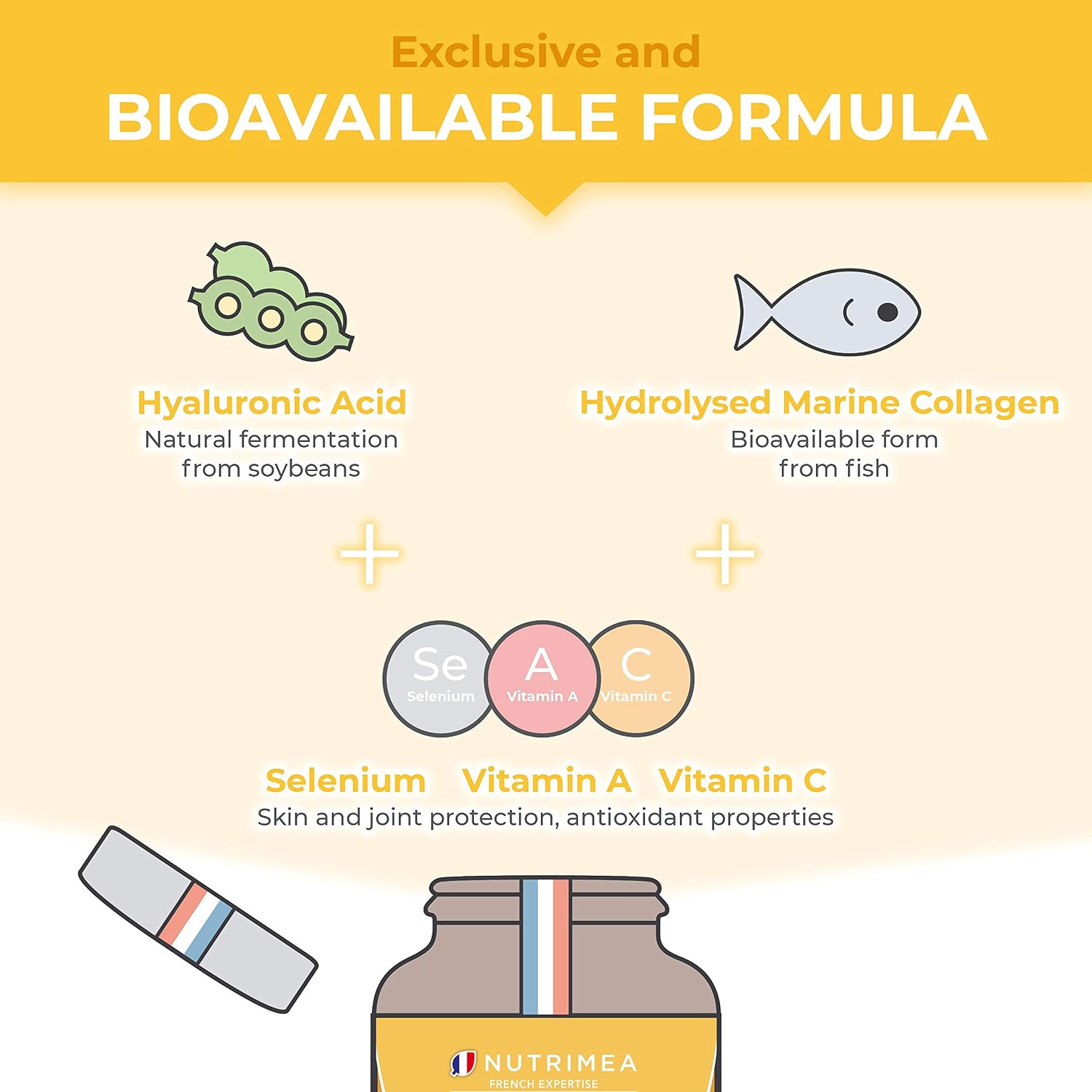 Hyaluronic Acid & Marine Collagen, Enriched with Vitamins A & C, Natural Anti-Wrinkle, Restructure Skin - Image 5