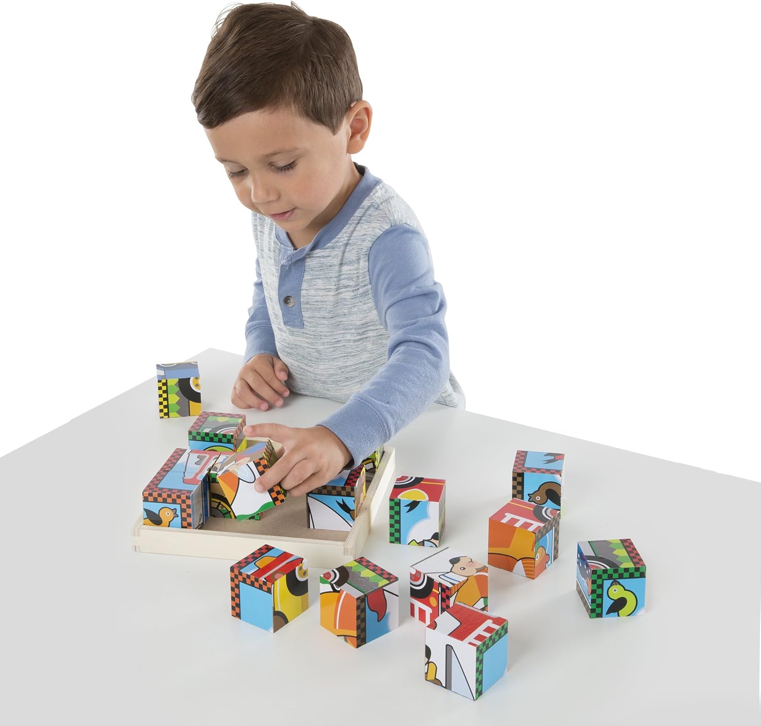 melissa doug vehicles cube puzzle