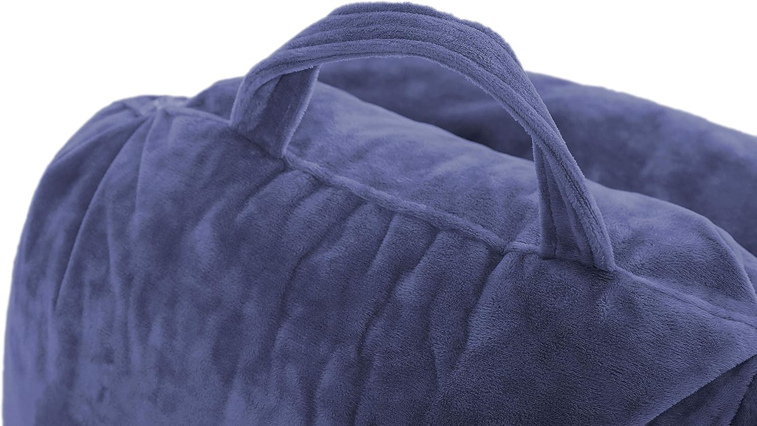 Husband Pillow - Dark Blue, Big Backrest Reading Bed Rest Pillow with Arms, Plush Memory Foam Fill, Remove Neck Roll Off Bungee, Change Covers, Zipper On Shell of Bed Chair for Adjustable Loft: Home & Kitchen