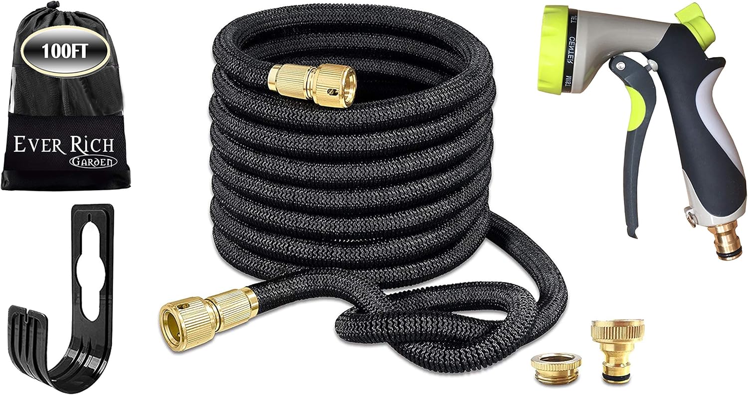 EVER RICH ® Black 100 Feet Newest Expandable Strongest Magic Hose Pipe