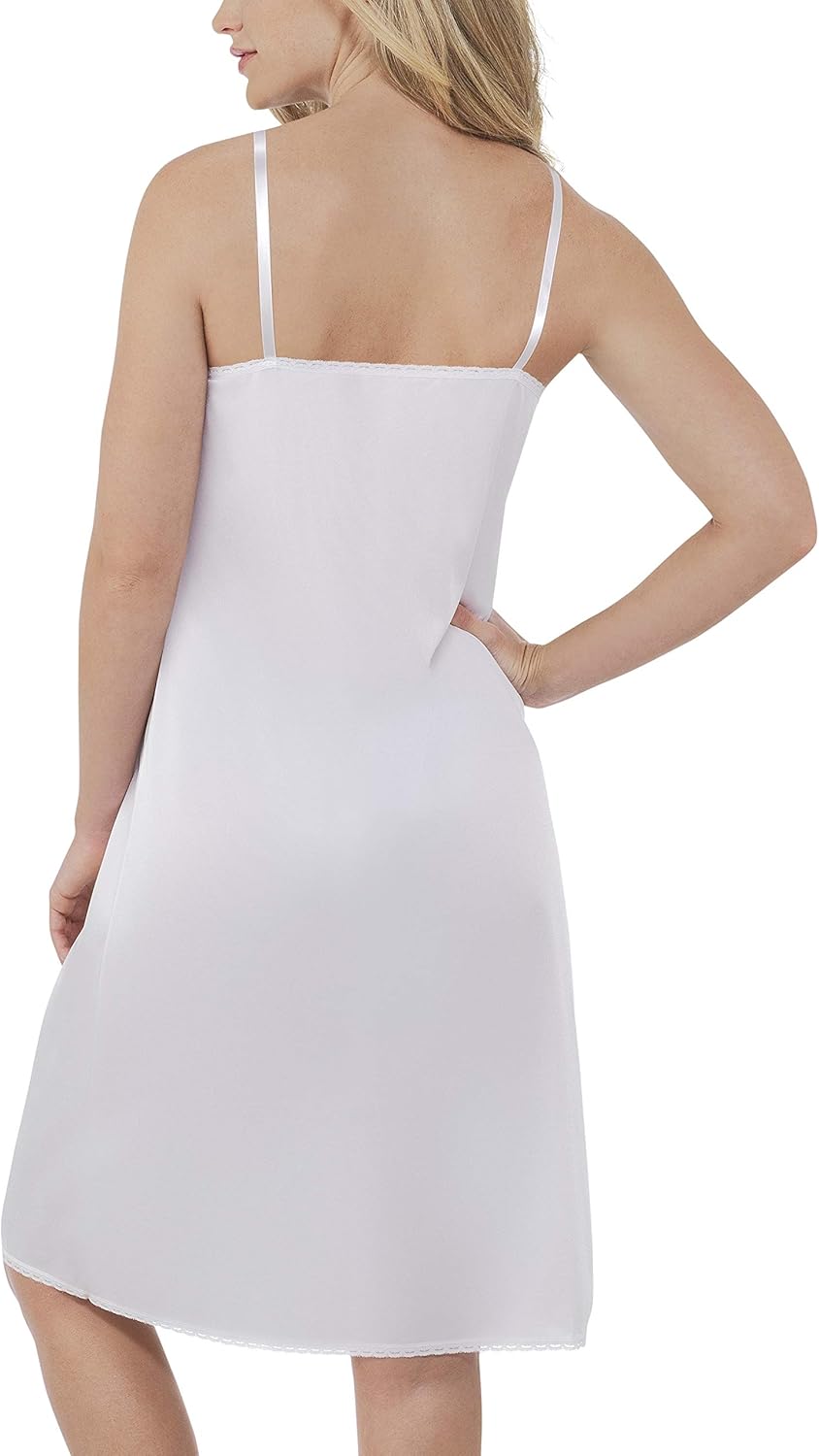 Vanity Fair Women's Rosette Lace Trim V-Neck Full Slip (10103) at  Women’s Clothing store